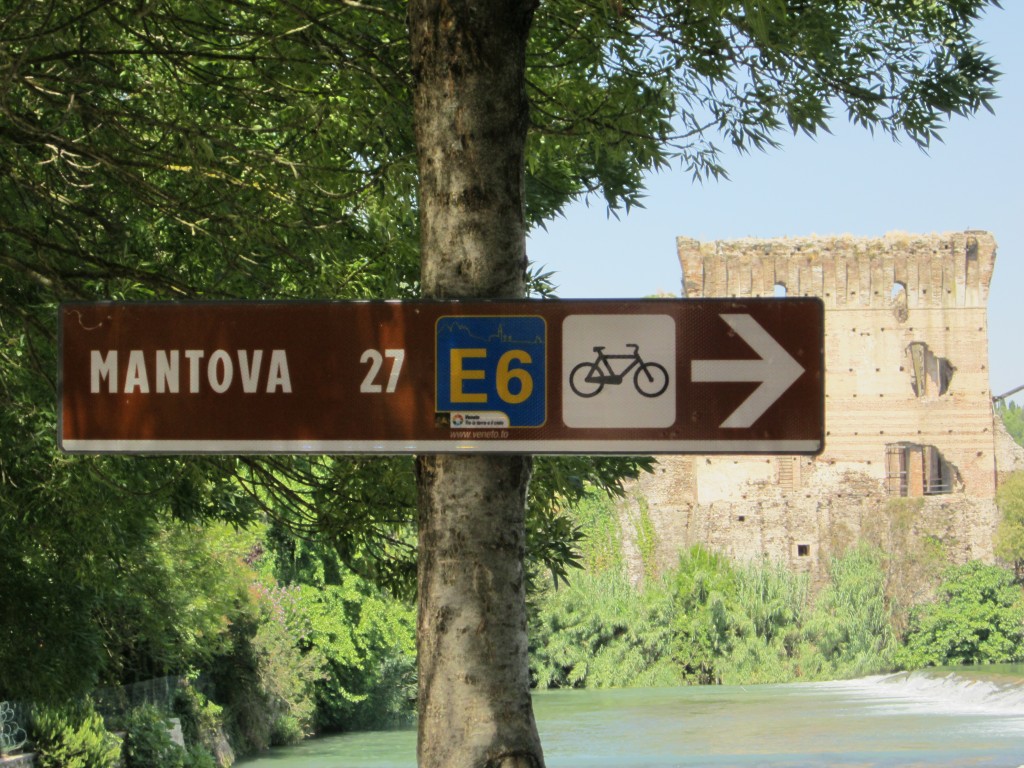De fietsroute van Borghetto naar Mantova