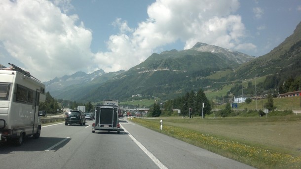 File voor de Gotthardtunnel